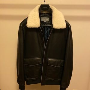 Michael Kors aviator leather jacket